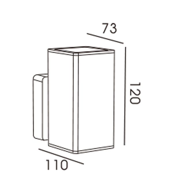 Quadratische Einzelkopf-Wandleuchte HR60335 Quadratische Einzelkopf-Wandleuchte HR60335