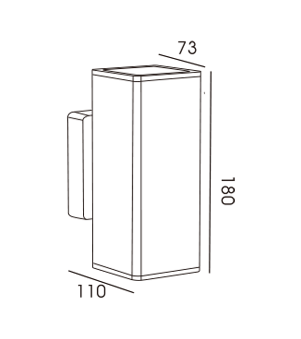 Zwei-Wege-Wandleuchte mit quadratischem Rohr HR60336 Zwei-Wege-Wandleuchte mit quadratischem Rohr HR60336