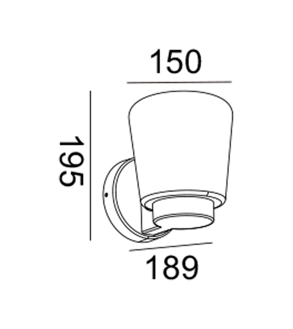 Flache Wandleuchte aus Glas und Kunststoff HR60772 Flache Wandleuchte aus Glas und Kunststoff HR60772
