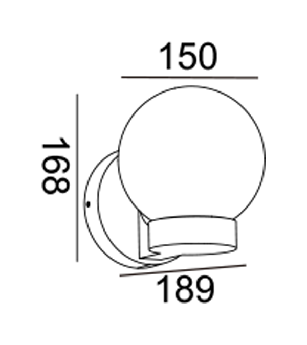 Runde Wandleuchte aus Glas und Kunststoff HR60771 Runde Wandleuchte aus Glas und Kunststoff HR60771