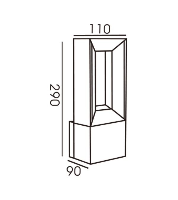110 Vier abgeschrägte Lichtwandleuchte HR60092 110 Vier abgeschrägte Lichtwandleuchte HR60092