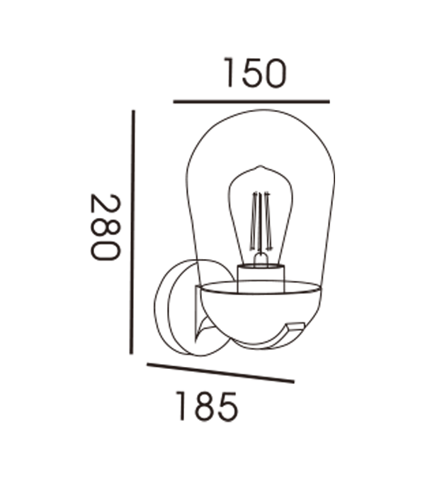Raketenkopf-Induktionswandleuchte mit Glashaube HR60111S Raketenkopf-Induktionswandleuchte mit Glashaube HR60111S