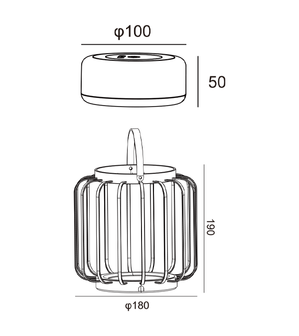 Hohllaterne-Ladelampe HR95016 Hohllaterne-Ladelampe HR95016