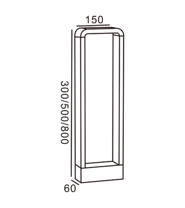 Gartenleuchten mit abgerundeten Ecken HR60071-500 Gartenleuchten mit abgerundeten Ecken HR60071-500