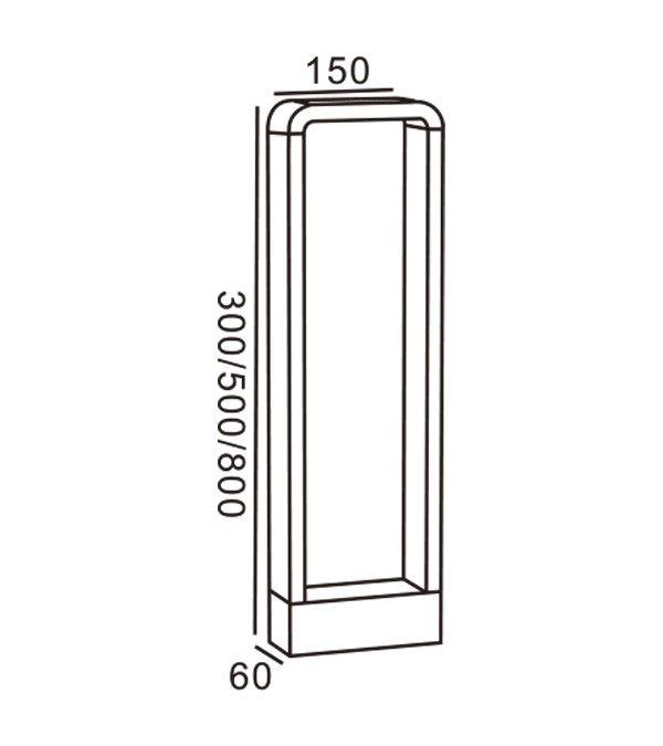 Quadratische Gartenleuchte HR60072-300 Quadratische Gartenleuchte HR60072-300