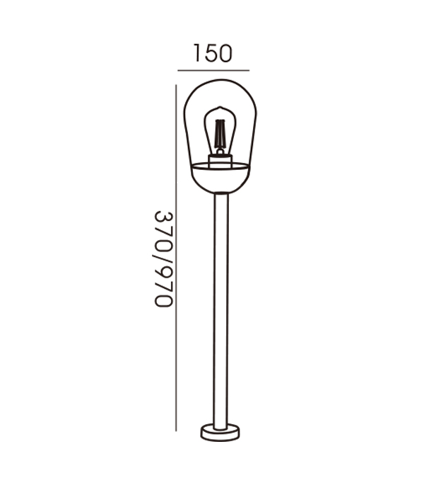 150 Raketenkopf-Gartenleuchten mit Glasabdeckung HR60111-370 150 Raketenkopf-Gartenleuchten mit Glasabdeckung HR60111-370