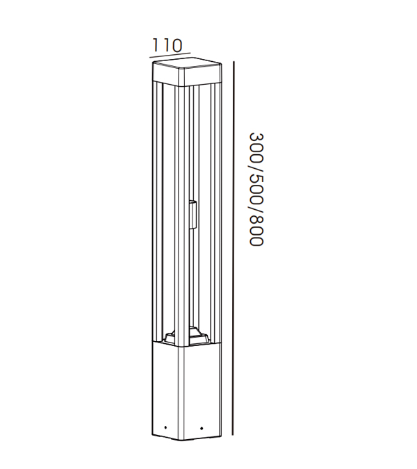 Vierseitige Gartenleuchte aus kantigem Glas HR60041-800 Vierseitige Gartenleuchte aus kantigem Glas HR60041-800