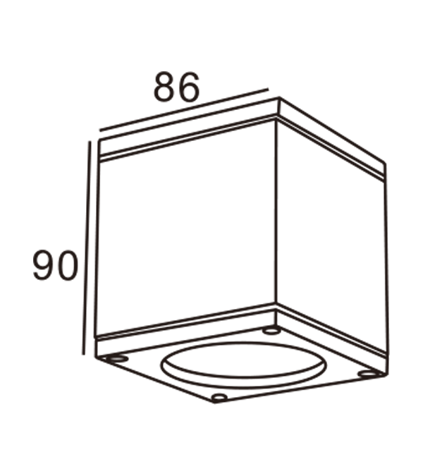 86 GU10 Aluminium rechtwinklige Deckenleuchte HR10202 86 GU10 Aluminium rechtwinklige Deckenleuchte HR10202