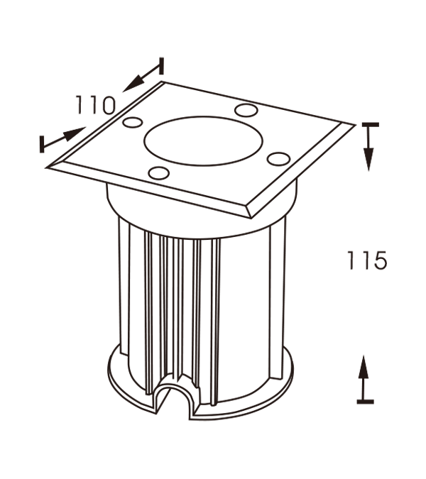 110 quadratische vergrabene Lampe HR20023 110 quadratische vergrabene Lampe HR20023