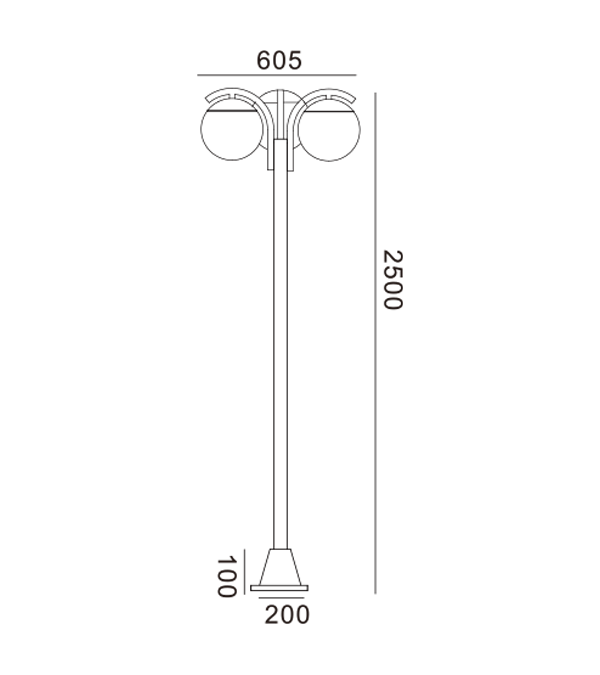 Drei runde Gartenleuchten aus Glas HR60694 Drei runde Gartenleuchten aus Glas HR60694