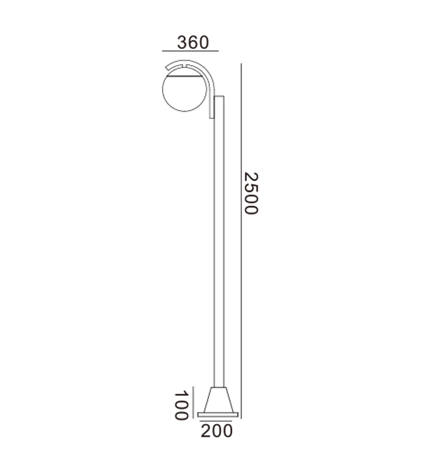 Einkopf-Gartenleuchte aus rundem Glas HR60692 Einkopf-Gartenleuchte aus rundem Glas HR60692
