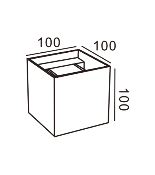 100 quadratische LED-Wandleuchte mit bidirektionaler Dimmung HR60432-LED 100 quadratische LED-Wandleuchte mit bidirektionaler Dimmung HR60432-LED